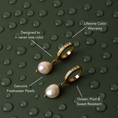 Freshwater Pearl Hoop Earrings